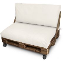 Happers - Set coussins palette d'extérieur Siège 120x80x20 + Dossier 120x45x25 Écru Naylim Mate