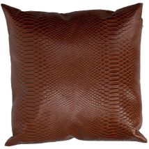 Cojín en ecopiel marrón cuadrado cm38x38