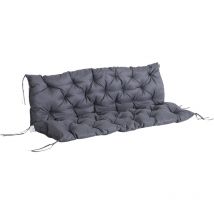 Outsunny - Cojín para Banco con Respaldo 150x98x8 cm Colchón de Banco de 3 Plazas con 6 Cordones de Fijación para Jardín Terraza Balcón Exterior