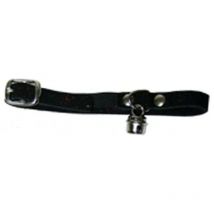 Collier et grelot pour chat en peau de mouton noir offre exclusive