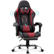 Colamy Gaming Stuhl – Ergonomischer Computerstuhl Mit Fußstütze, Lendenwirbelstütze, Kopfstütze, 360° Drehfunktion Und Hoher Rückenlehne, Rot