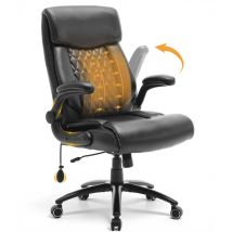 Colamy Ergonomischer Bürostuhl In Großformat – Klappbare Armlehnen, Verstellbare Lendenstütze, Schwarz