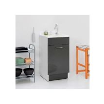 Colavene - Lavatoio Swash 2 Ante Con Asse Lavapanni 45x50x86 Antracite - 24090h