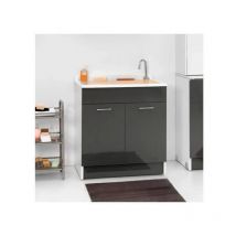 Colavene - Lavatoio Twist Max 2 Ante E Asse Lavapanni 80x60x87 Antracite - 24180h