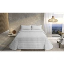 Pierre Cardin - Colcha ondas blanco cama de 135 (3 piezas)