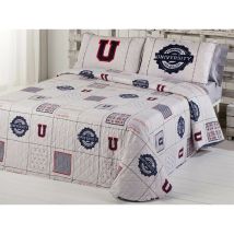 Barcelo - Colcha bouti reversible university de Blanco - 135 cm