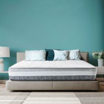 Colchón con Muelles Embolsados y Memory Foam Fabricado en Italia 9 Áreas Diferenciadas Altura 26 cm Ortopédico, Hipoalergénico Funda extraíble y