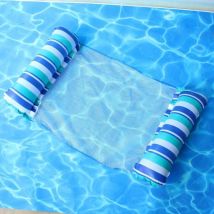 Odipie - Colchón inflable para piscina, hamaca flotante para adultos, accesorios inflables para piscina, hamaca con bomba de aire manual, para
