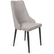 Pack de 4 sillas Imperial Beige con patas metálicas acabado negro 94 cm (alto) 48 cm (ancho) 57 cm (fondo)
