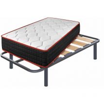 Colchón Viscoelástico Cool Viscofresh + Somier Zeus con 4 Patas de 32 cm, Medida: 90x200 cm