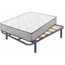 Cama Express - Colchón Viscoelástico Top Dream + Somier Zeus con 4 Patas de 32 cm, Medidas 135x180 cm