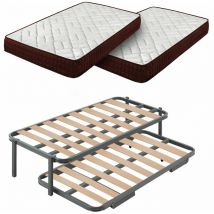 Colchón Viscosoft Ergos 13 + Cama Nido con 4 Patas, Medida: 105x200x13 cm