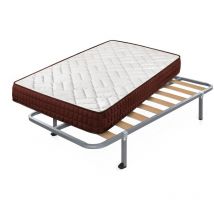 Cama Express - Colchón Viscosoft Ergos + Somier Hades con 4 Patas Cuadradas de 25 cm, Medida: 80x190x13 cm