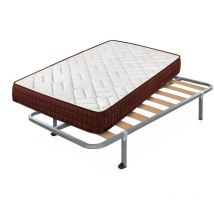 Cama Express - Colchón Viscosoft Ergos + Somier Hades con 4 Patas Cuadradas de 32 cm, Medida: 80x190x13 cm