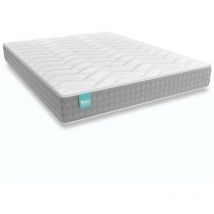 Nalui - Colchón Viscoelástico 80x190x21cm Blanco Talaia ±21cm Firmeza Media con Tejido Strech Bambú. Reversible Fabricado en España