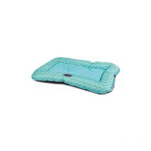 Oxford - Colchoneta para gatos y perros Impermeable ' ', estampado zigzag, tela impermeable 100%, base antideslizante, color azul, 55 x 36 cm