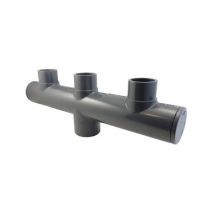 Colector de piscina 3 salidas macho de 50 mm, entrada hembra de 50 mm