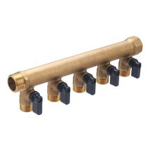 Colector Macho Hembra 3/4 Quick Plomberie 5 Salidas Macho 1/2 con Válvulas