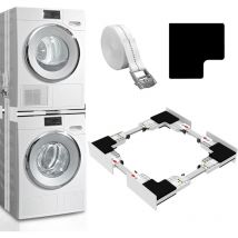 Colgador universal para lavadora/secadora con cable de trinquete blanco, 46-66 cm [Clase de eficiencia energética d]