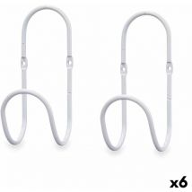 Gift Decor Colgadores Blanco Metal Set 2 Piezas (6 Unidades)