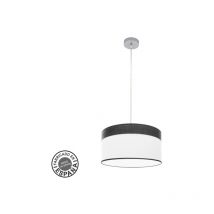 Senko - Colgante cloe 1xe27 cromo/blanca-madera negra regx40x40 cm