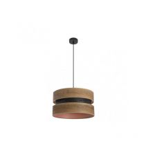 Colgante colet 1xe27 negro/madera oscura regx40x40 cm