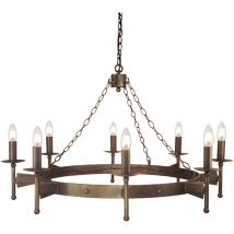 Elstead Cromwell 8 ljus ljuskrona gammal bronsfinish, E14