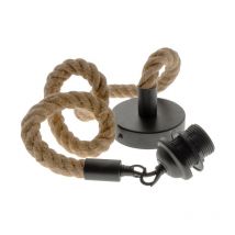 Colgante CREMILDA 1xE27 Al.Reg.xD.10cm Cuerda Negro