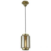 Inspired Mantra Jarras - Colgante de techo redondo de 20 cm, 1 x E27 (máx.40 w), oro mate, cristal coñac