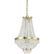 Ideal Lux - Caesar - Lámpara de araña de cristal de 6 luces con acabado dorado, G9