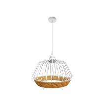 Hugo - fabrilamp Lámpara de techo colgante 1xe27 Blanco/natural 36d