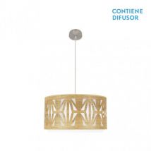 Senko - Katerina Suspension 2xe27 Nickel/Bois clair Regx50x50 cm