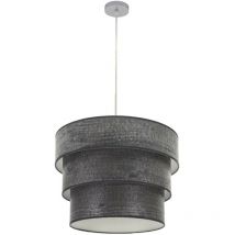 Fabrilamp - Colgante Triple Smile 3xe27 Cromo/madera Negra Regx50x50 Cm