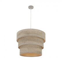 Fabrilamp - Suspension Triple Smile 3xe27 Nickel/Bois Gris Regx50x50 Cm