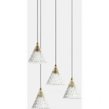 Leds-C4 Veneto - Colgante de techo de racimo de cúpula con 4 luces LED Oro Blanco Mate Atenuación Dali 31cm 2075lm 2700K