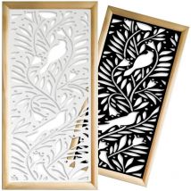 Signorbit - colibri - Moduli Decorativi in Legno e pvc - Colore: nero - Misura: 73x148 cm