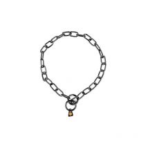 Sprenger - Collar Cadena Acero Inox Negro 3MM x 39CM. ESLABóN corto