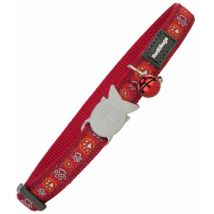 Red Dingo - Collar para gato style rojo 20-32 cm huella de animal