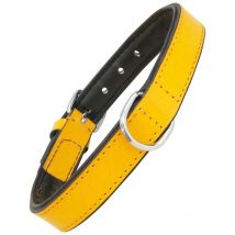 Gloria - Collar para perro acolchado amarillo (35 x 1,5 cm)
