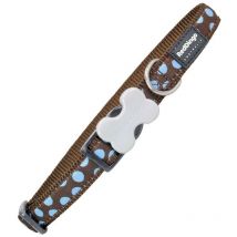 Red Dingo - Collar para perro azul marrón lunares (1,5 x 24-36 cm)