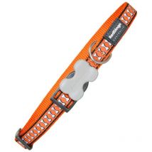 Collar para perro Red Dingo hueso reflectante naranja (2,5 x 41-63 cm)