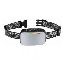 Collare antiabbaio automatico in argento per cani, controllo antiabbaio intelligente, ricaricabile, modalità scossa statica, vibrazione e suono,