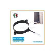 Collare Kit Fissaggio Tubo Canna Scarico Fumi 80 Mm Stufe Stufa a Pellet Nero