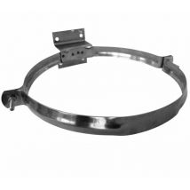 Colliers en acier inoxydable w / support x tuyaux de poêle cm.25 eco