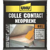 UHU - Contact néoprène gel - Colle super forte universelle et gélifiée, ne goutte pas et ne file pas, adhère immédiatement, transparente, pot 215g