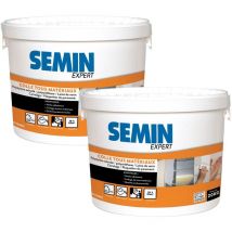 Semin - Colle Tout Matériaux Prêt à l'Emploi - Intérieur/Extérieur - Seau de 20 kg (lot de 2)