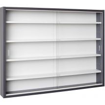 Altobuy - collect - Vitrine Murale 5 Compartiments Grise et Blanche