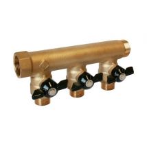 Pronorm - Collecteur sanitaire monobloc m-f 3/4 + mini-vannes 3 départs 1/2