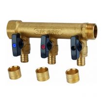Collecteur avec vannes per à glissement - gmk - m/f - 3/4' - diamètre 16 mm - 3 sorties