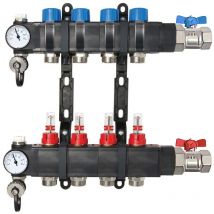 Conecterm France - Collecteur composite 1 (26/34) pcbt - 4 départs mâle 3/4'' ek avec kit vannes - Conecterm